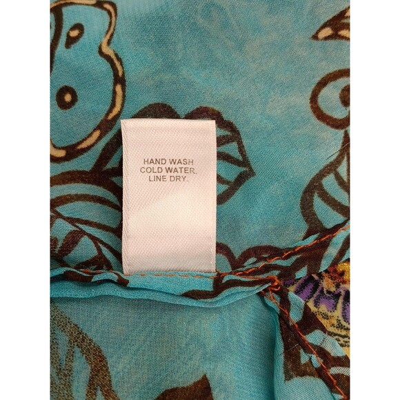 Cato Chiffon Blouse Turquoise Brown Gold Sz 22/24W - Picture 11 of 11